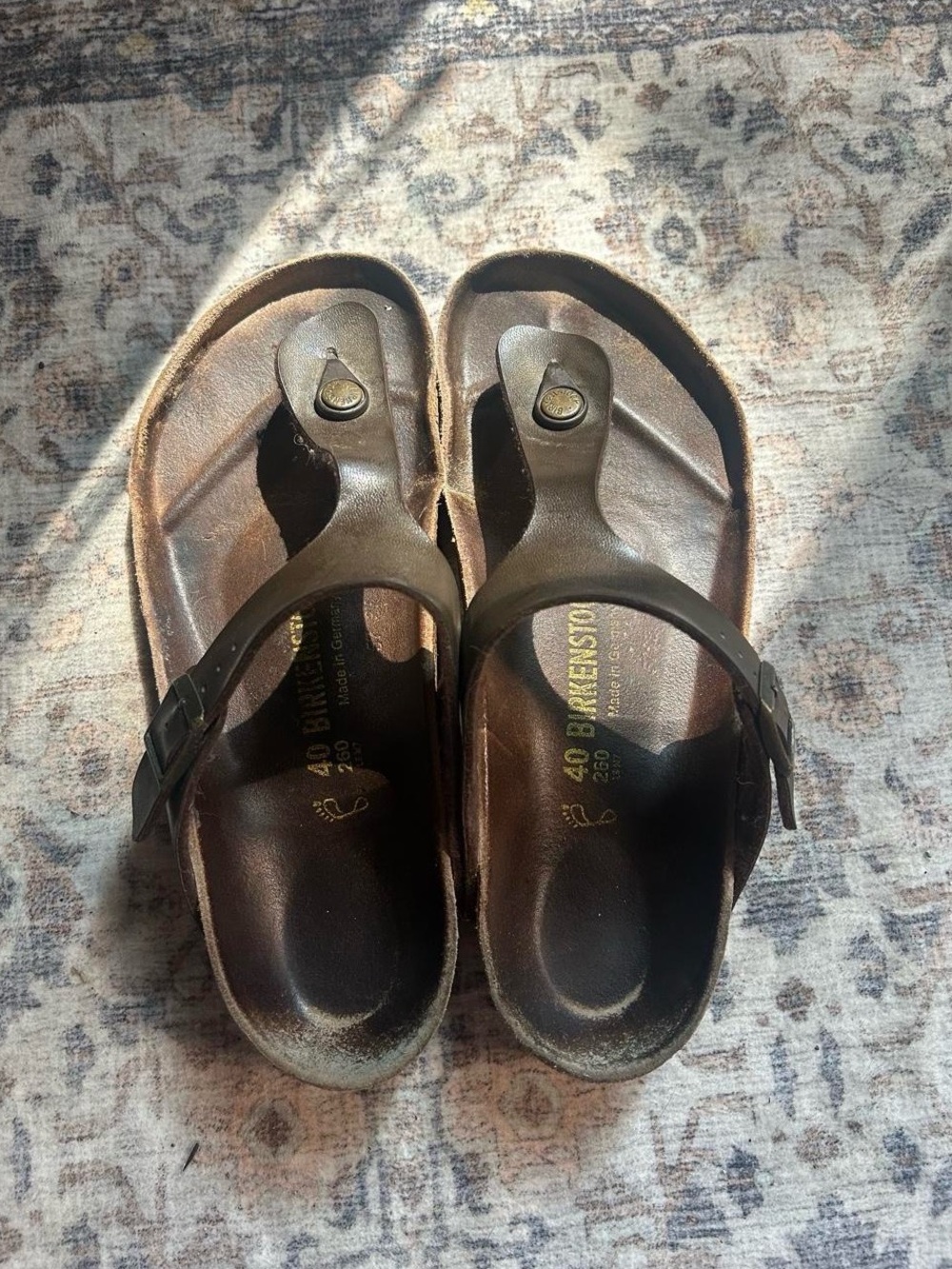 Birkenstock Brown Leather Thong Sandals